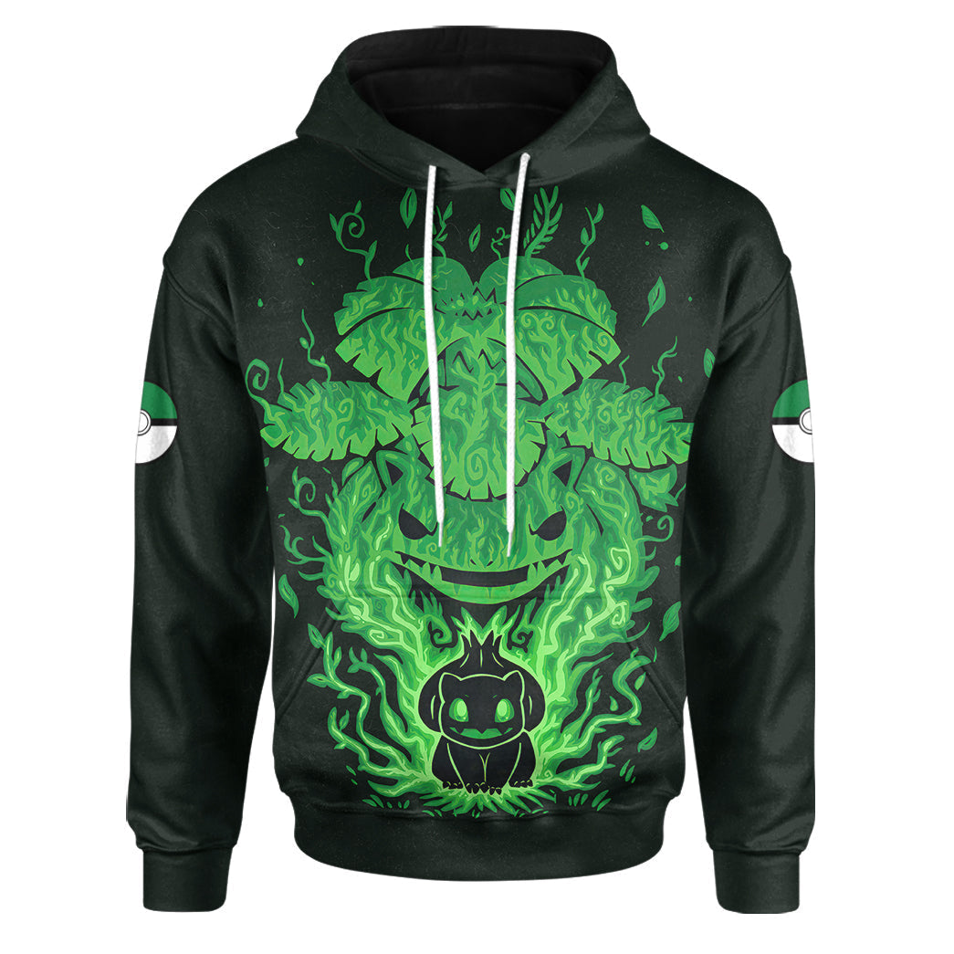 Anime Pokemon Evolve Bulbasaur within Venusaur Custom Hoodie Apparel