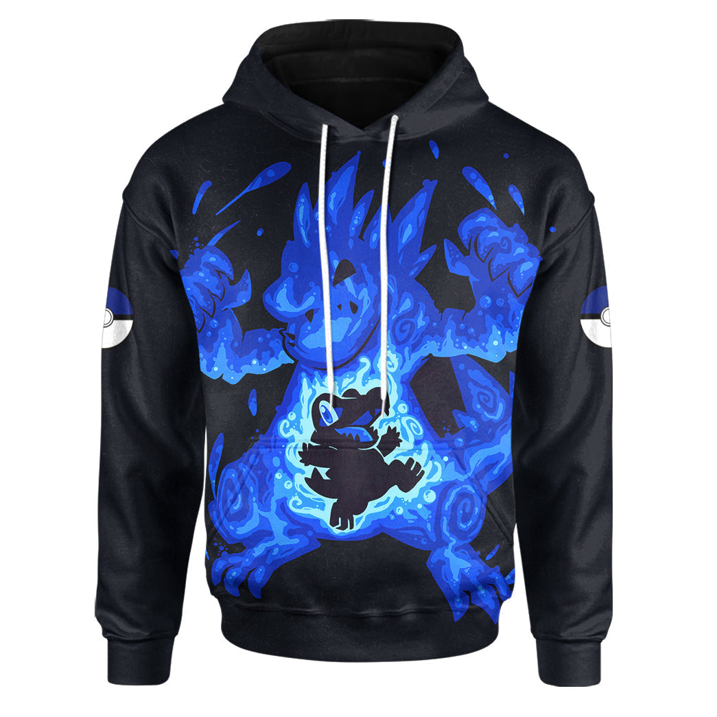 Anime Pokemon Evolve Totodile within Feraligatr Custom Hoodie Apparel