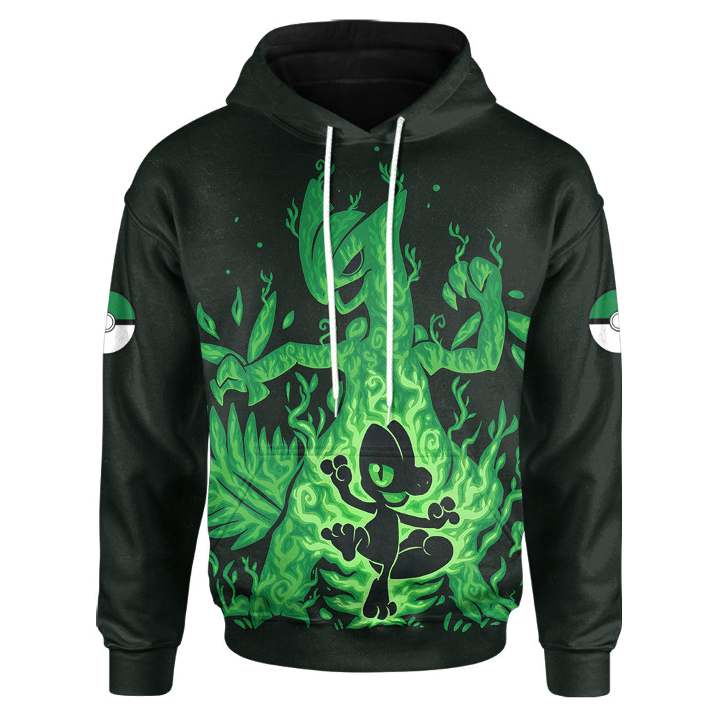 Anime Pokemon Evolve Treecko within Sceptile Custom Hoodie Apparel