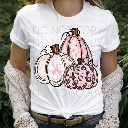 In October We Wear Pink pumpkin Breast Cancer Awareness