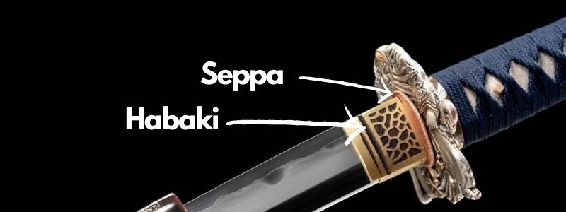 Les différents éléments qui composent un katana sabre japonais