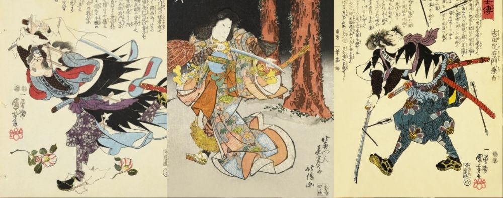 samourai se battent avec des sabres