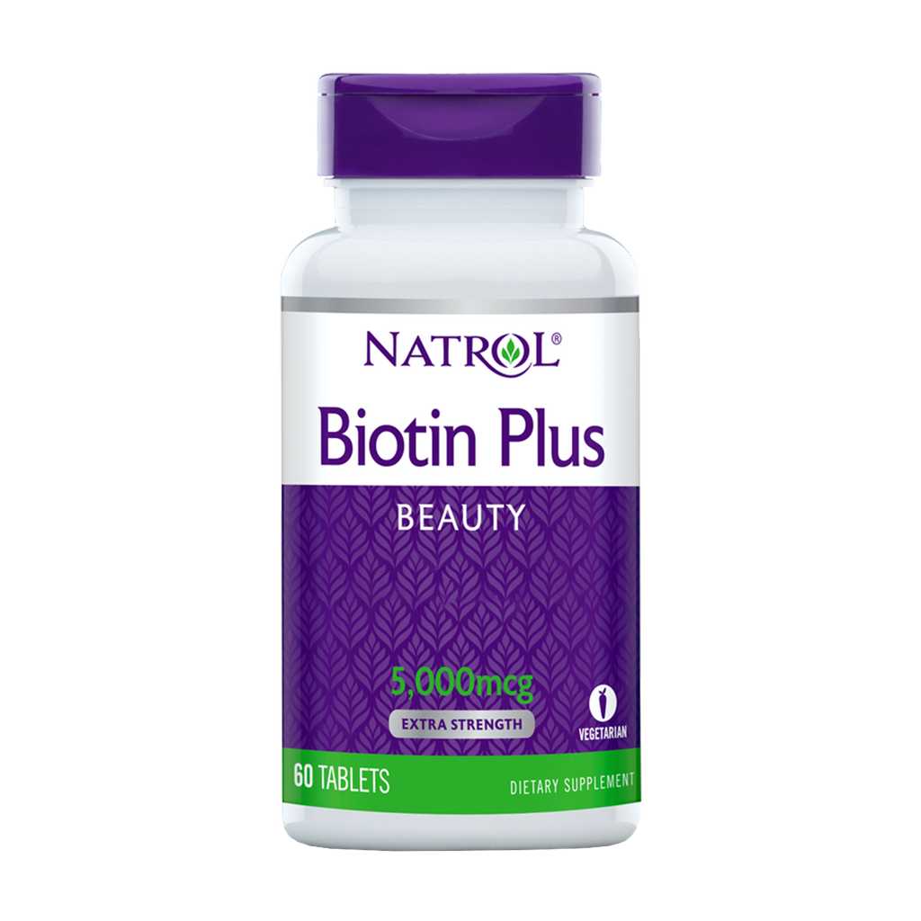 natrol biotin plus 5000mcg 60 tabletter 1