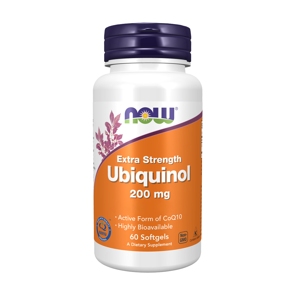 NOW Foods Ubiquinol 200mg (60 softgels) Front cover