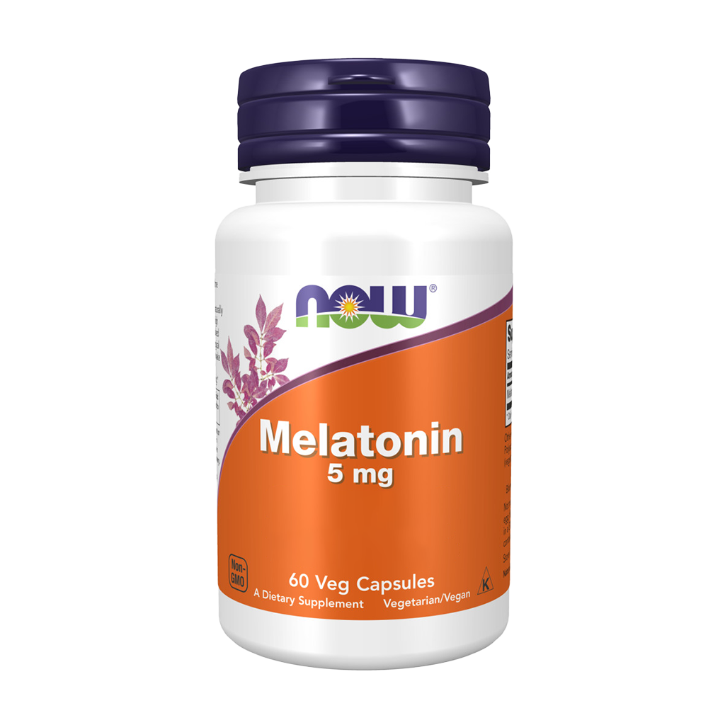 NOW Foods Melatonin 5 mg (60 capsules) Front cover