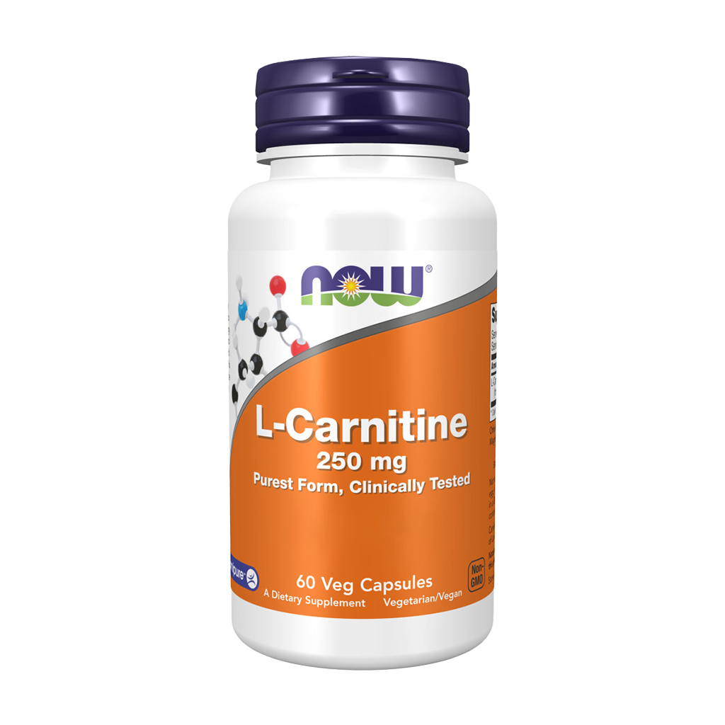 NOW Foods L-Carnitine 250 mg (60 capsules) Front cover