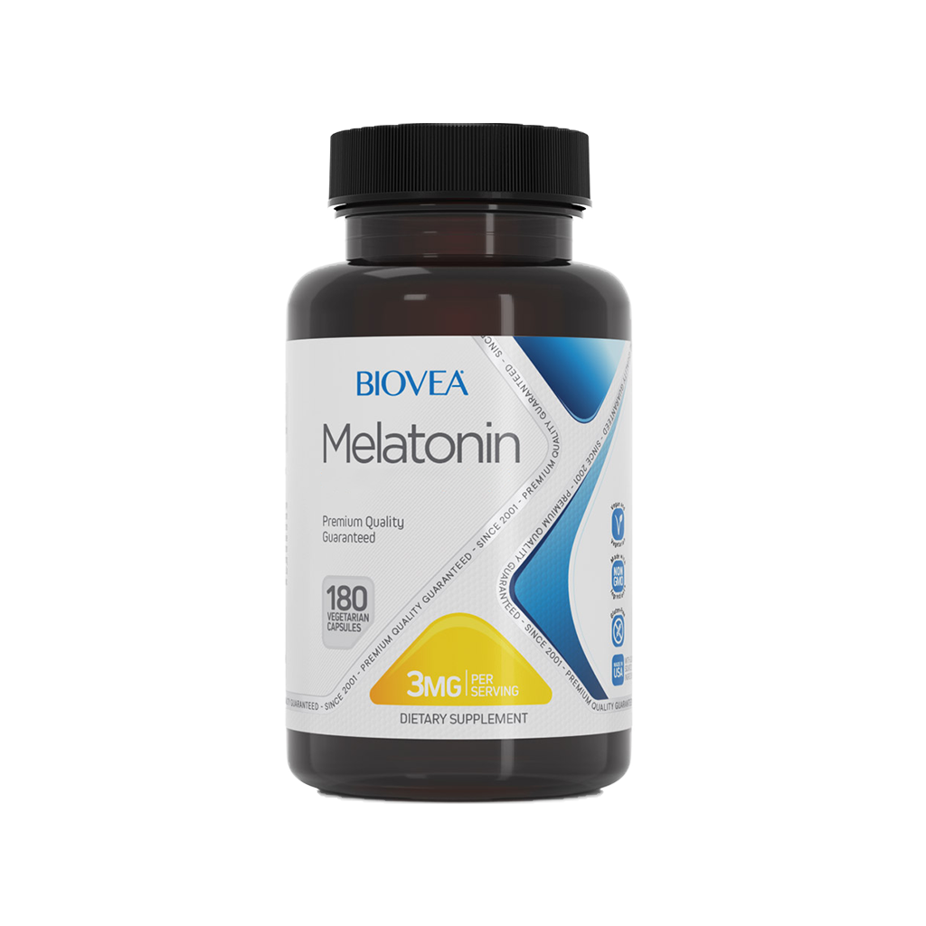 biovea melatonine 3mg 180 capsules packshot