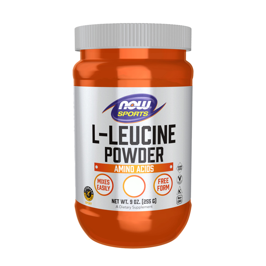 NOW Sports L-Leucine Powder 255 grams Frontside