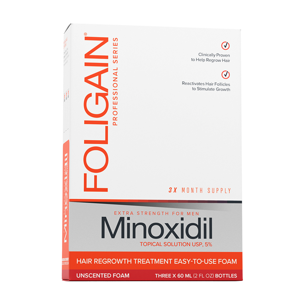 foligain minoxidil 5% hårväxtskum för män 180 ml 2