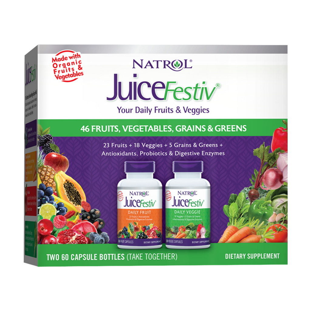 natrol juicefestiv 2 flaskor frukt grönsaker 120 kapslar 1