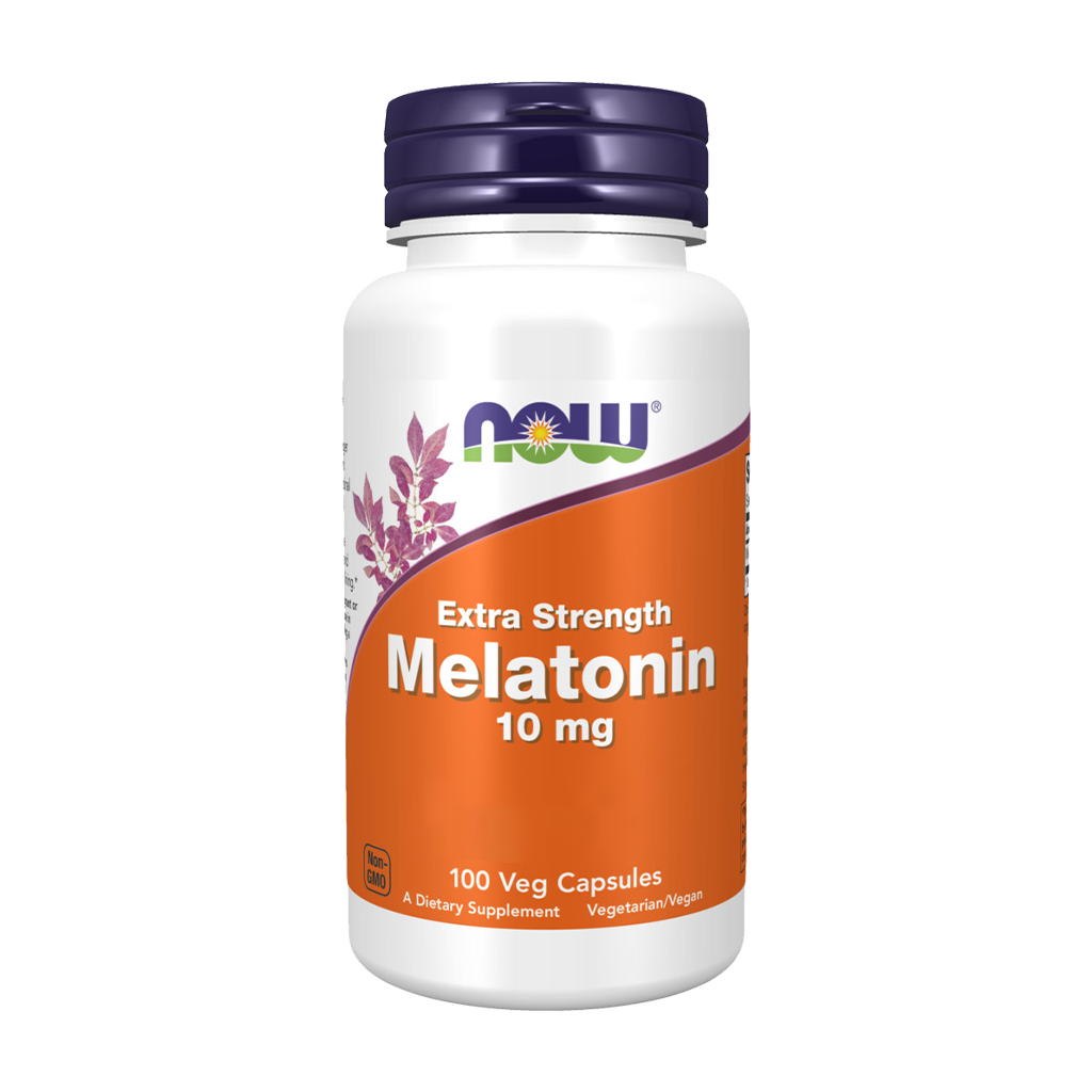 NOW Foods Melatonin 10 mg (100 capsules) front.