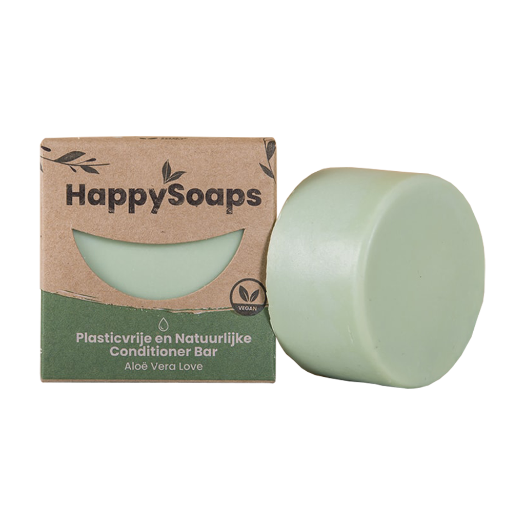 plastic-free and natural conditioner bar for groomed hair aloe vera love eco-friendly packaging