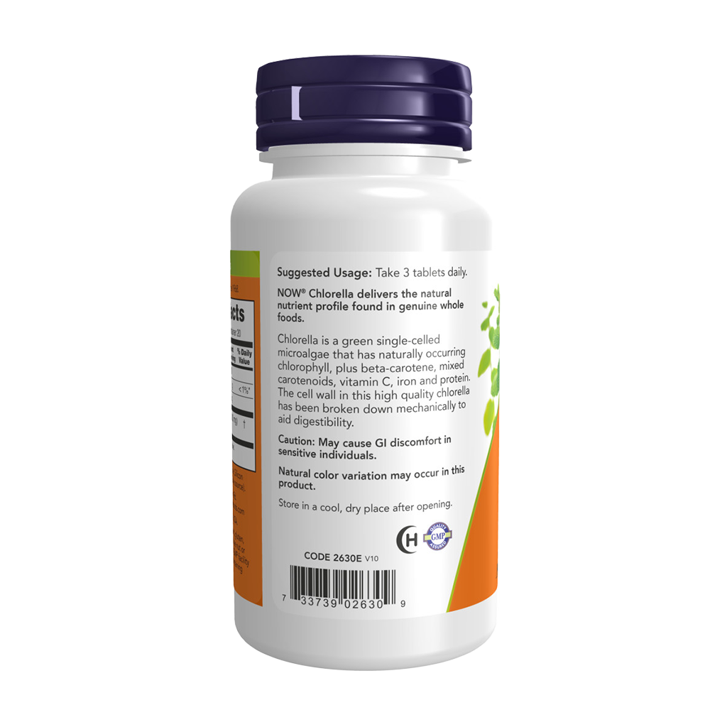 NOW Foods Chlorella 1000mg Side