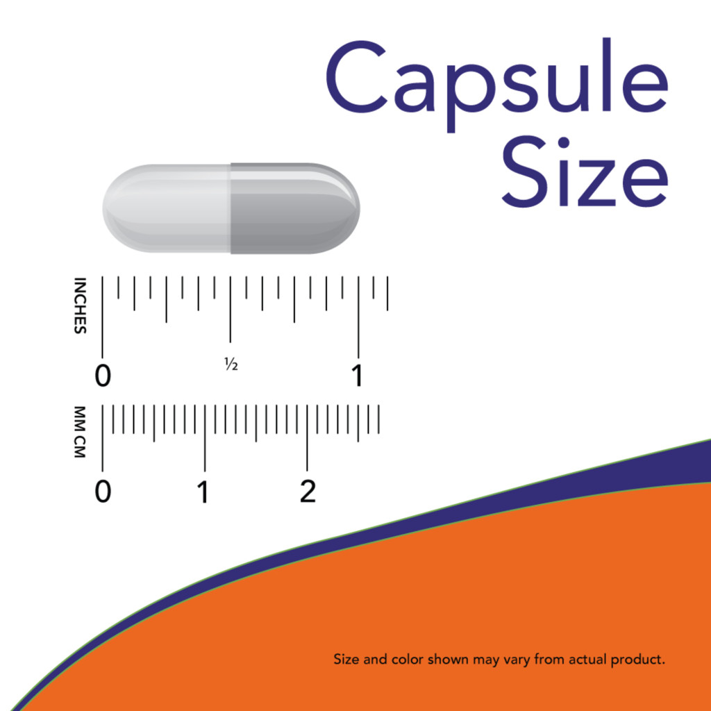 NOW Foods Glutathione 500 mg 60 capsule size