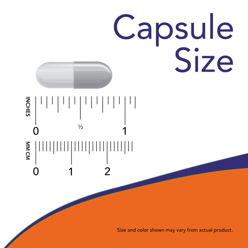 NOW Foods Natural Spirulina 500 mg (120 capsules) Capsule size