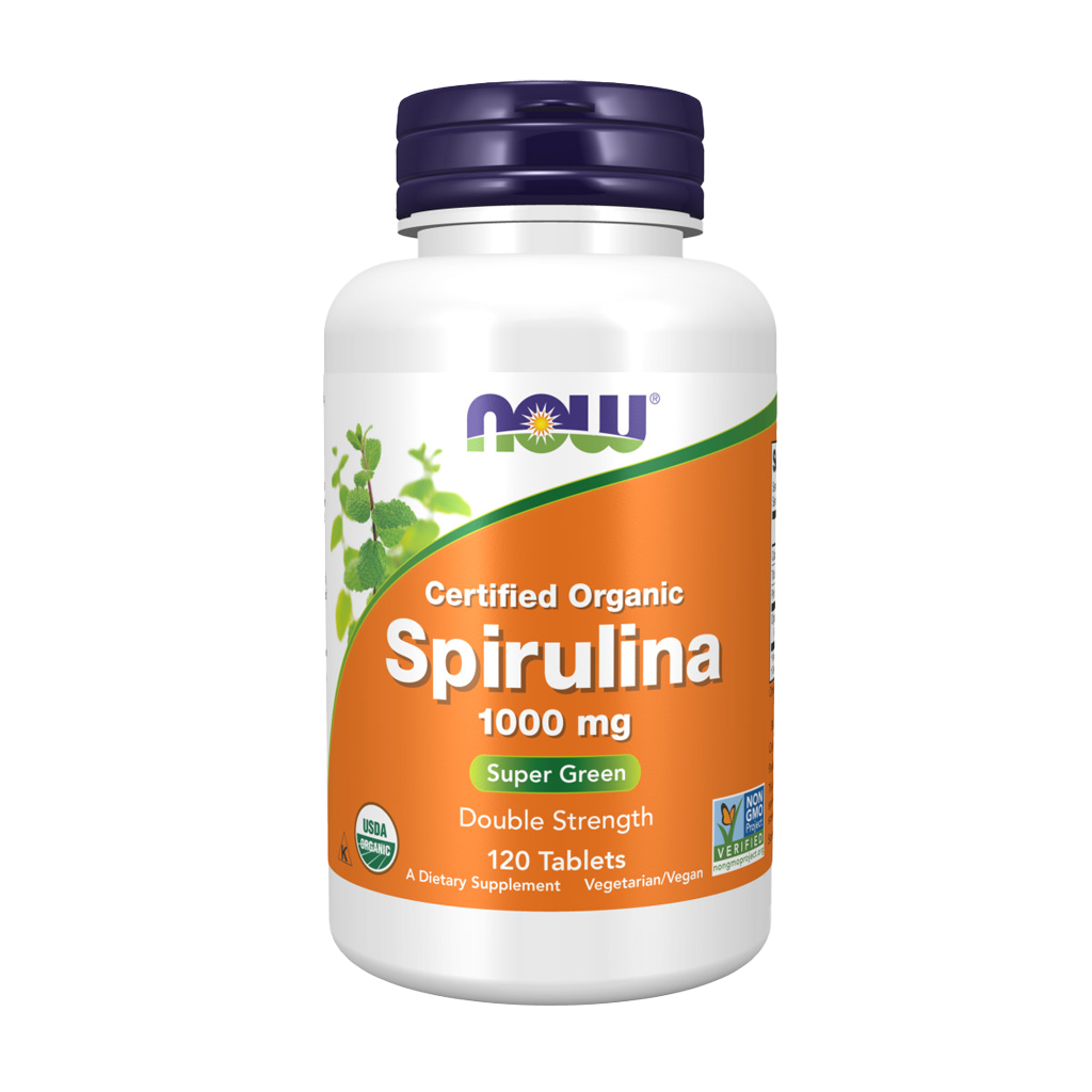 NOW Foods Spirulina Double Strength 1000 mg (120 tablets) front cover