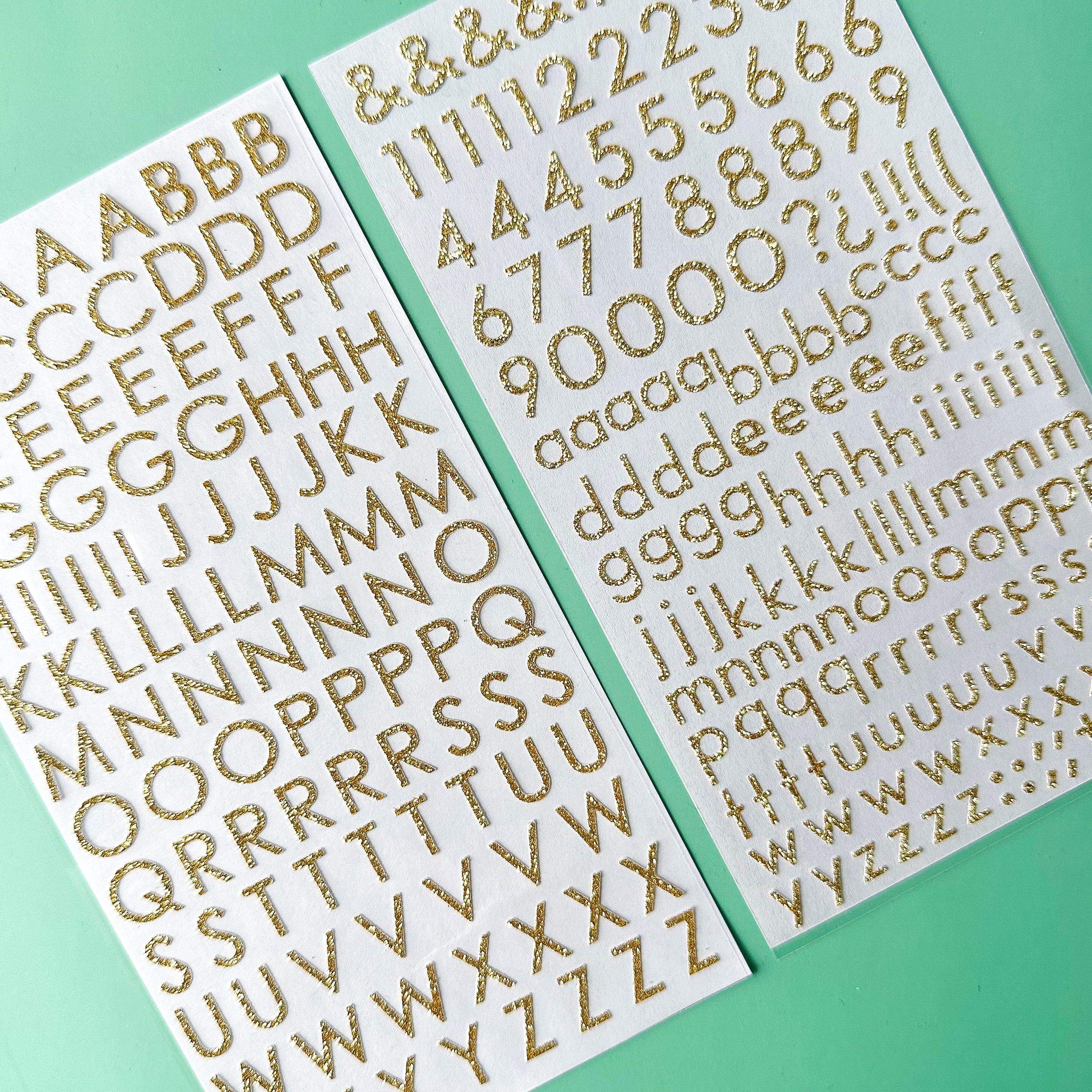 The Paper Studio ROSE GOLD SCRIPT LETTER Stickers - 8 Sheets