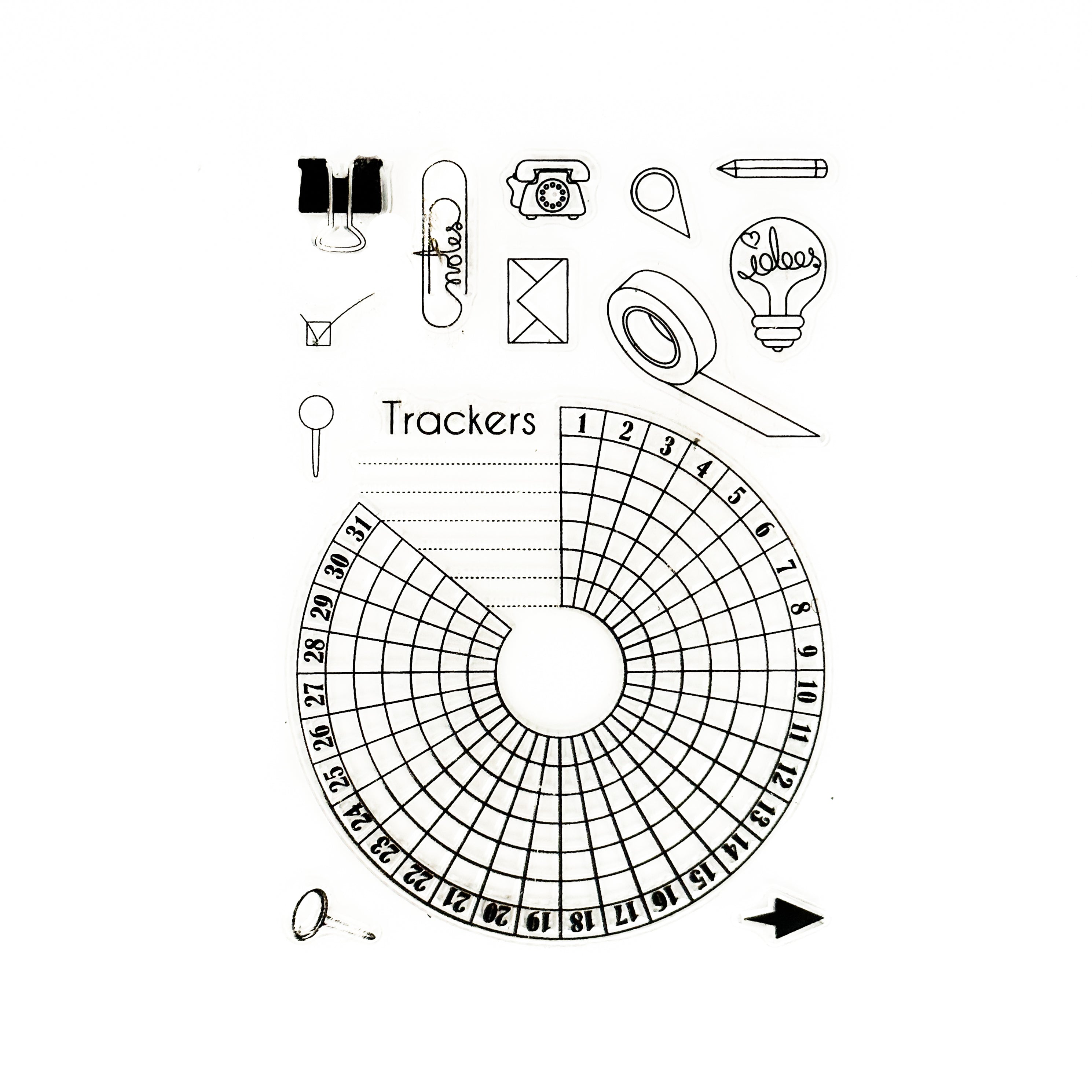 Round Habit Tracker & Check List Silicone Stamps