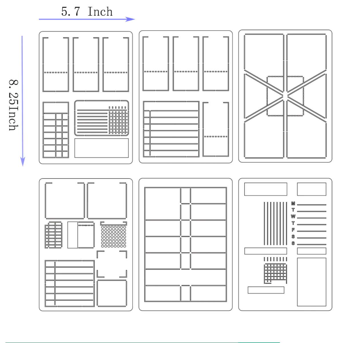 Monthly Calendar Spread Stencil, Journaling Supplies