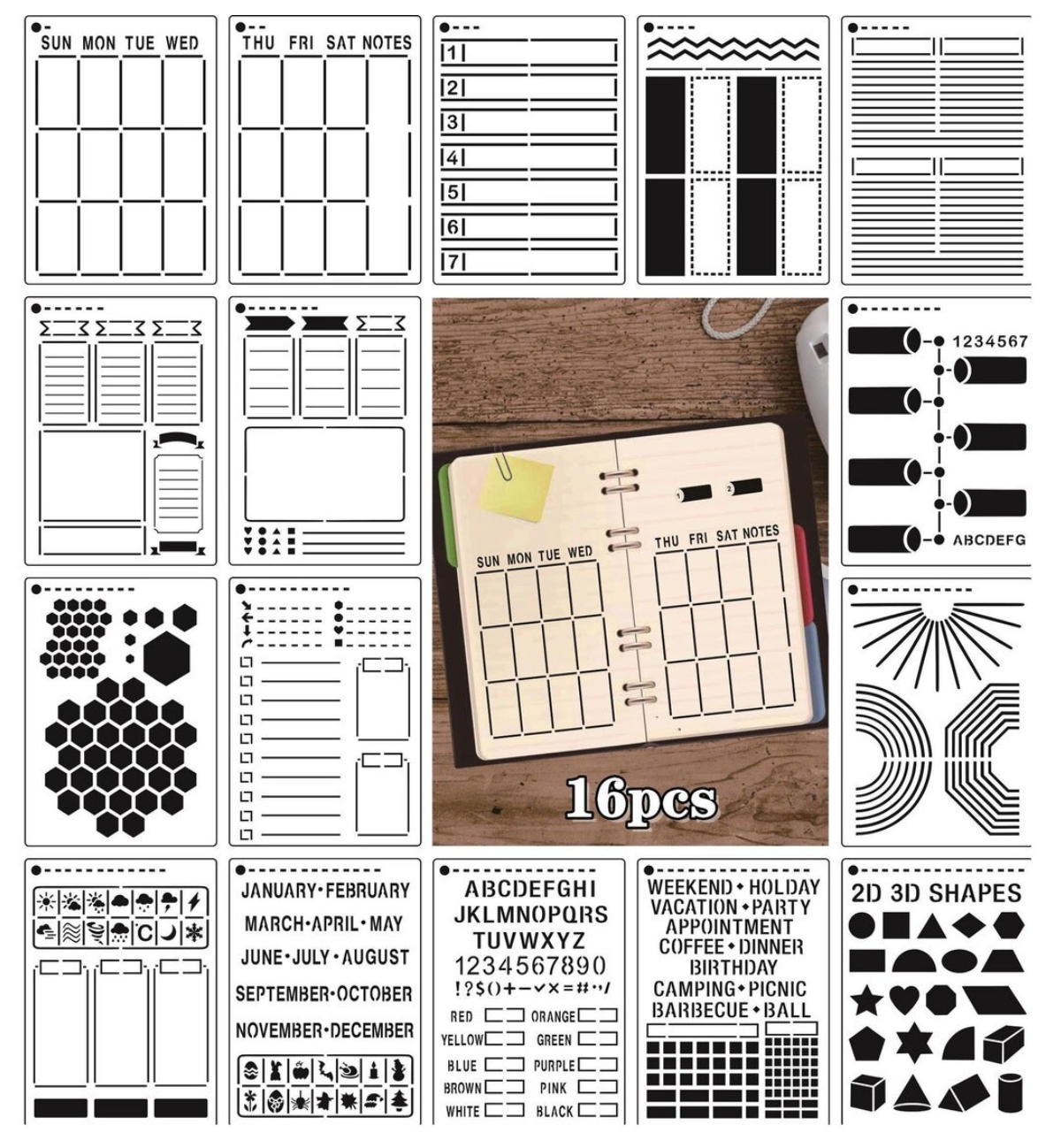 tibetara Brass Bullet journal stencil Weather Stencil pochoir bullet j –  Rosebeading Official