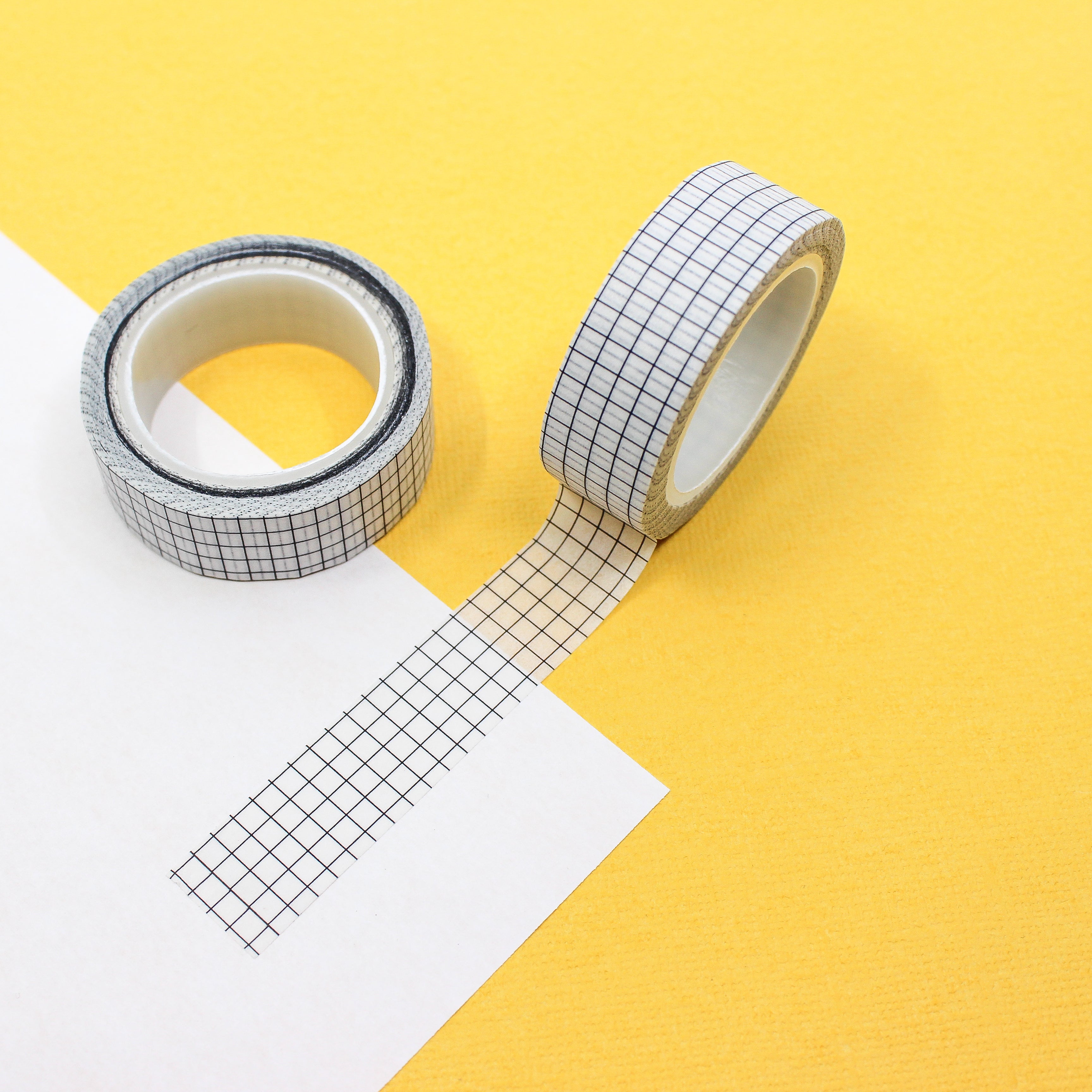 White Modern Grid Plaid Washi, Planner Tape