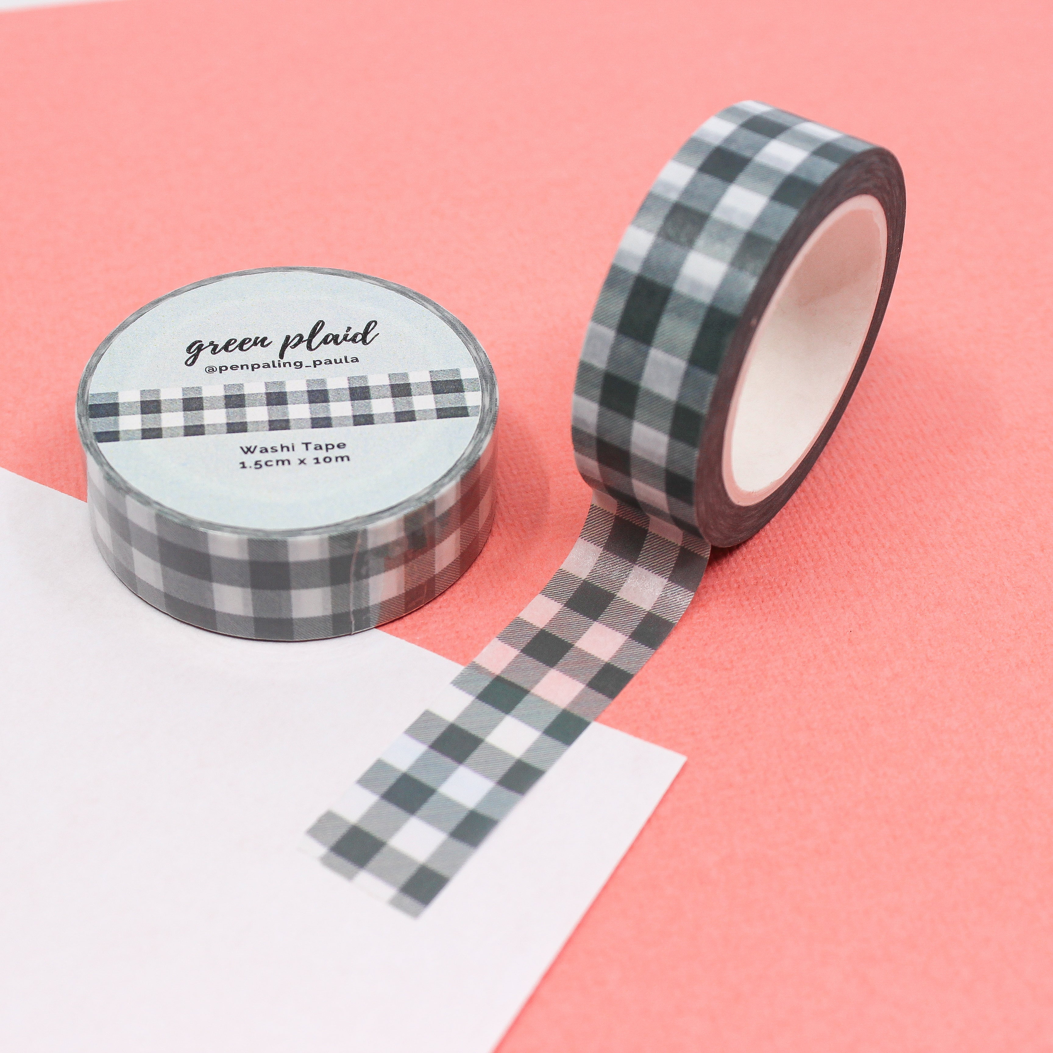 Little Red Gingham Washi Tape - paperkumaco