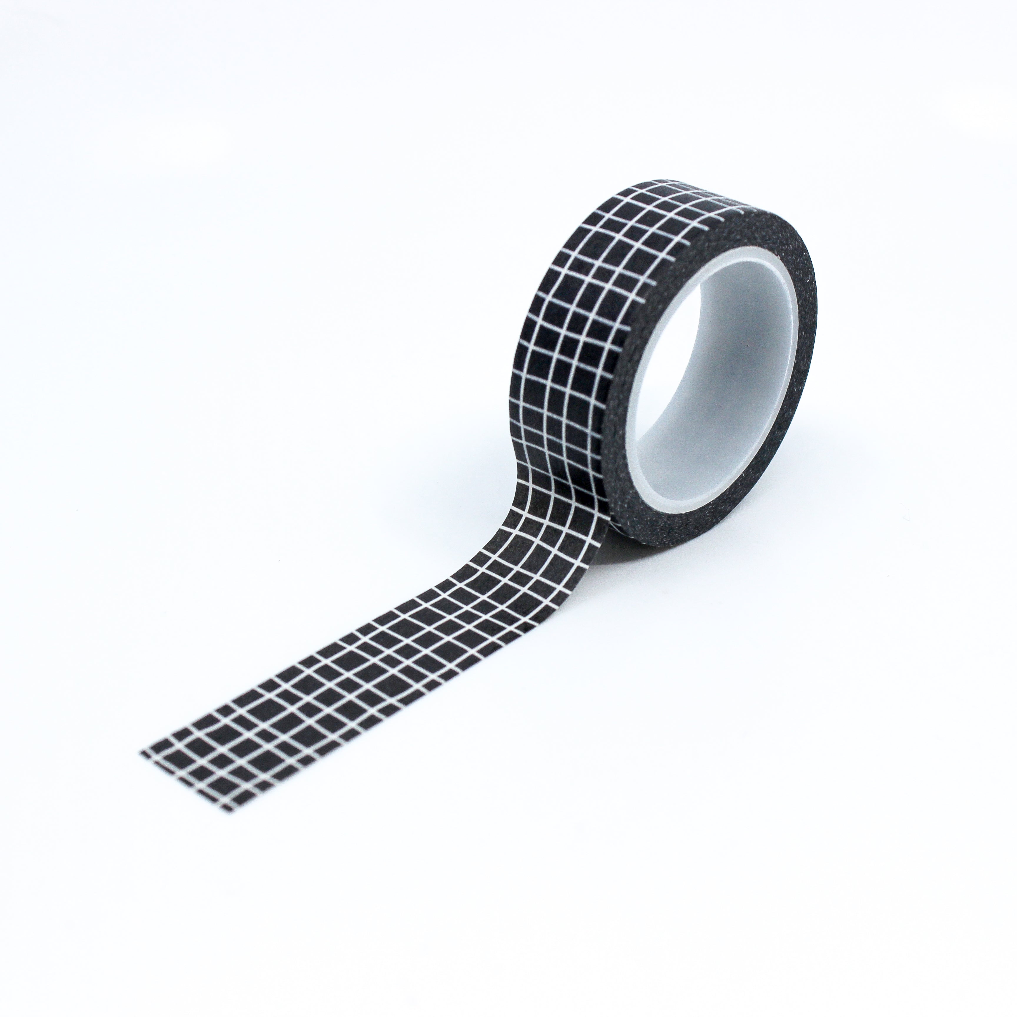 White with Black Grid - 1,5 cm - Washi tape – Planything