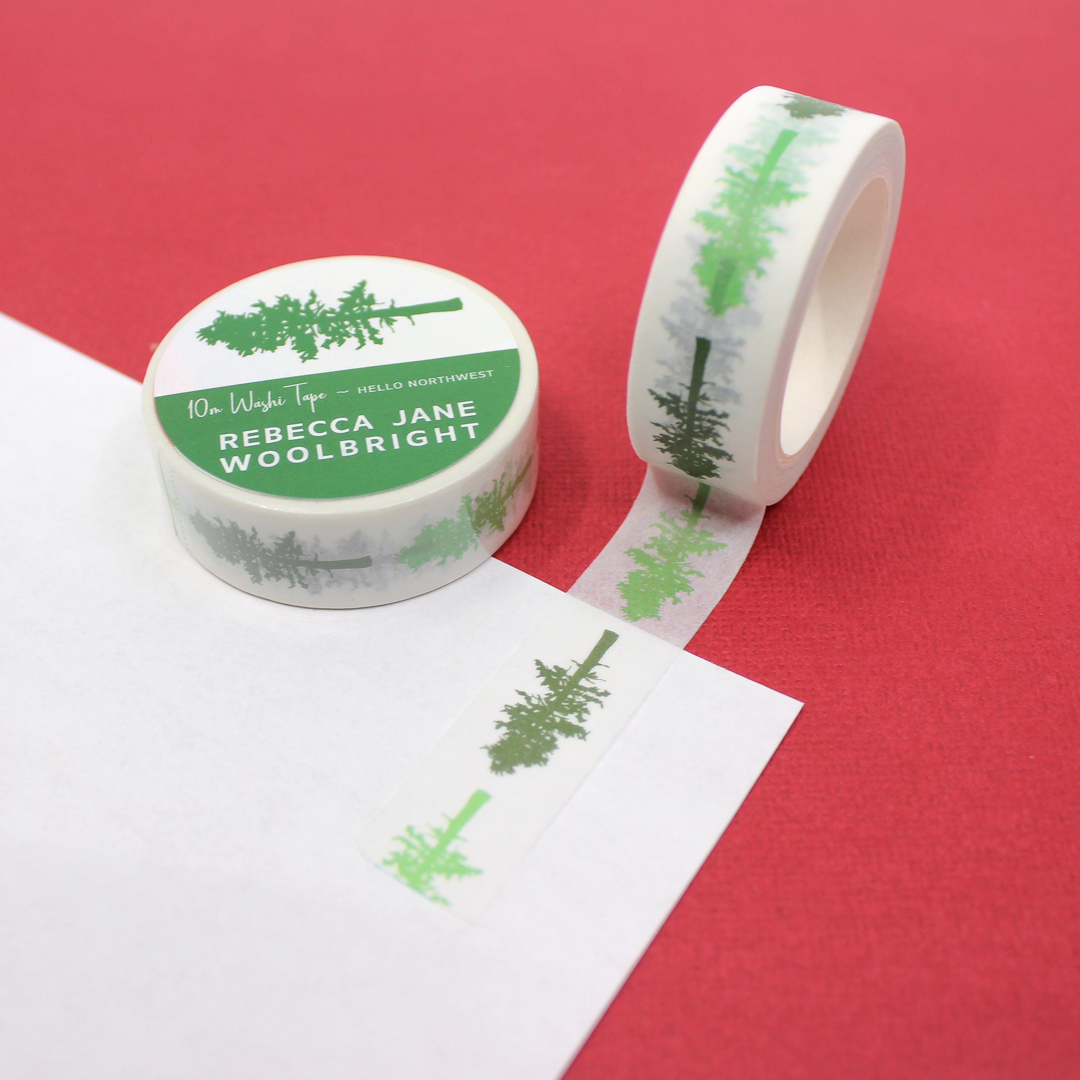 Winter Forest Tree Line Landscape Washi, Planner Tapes