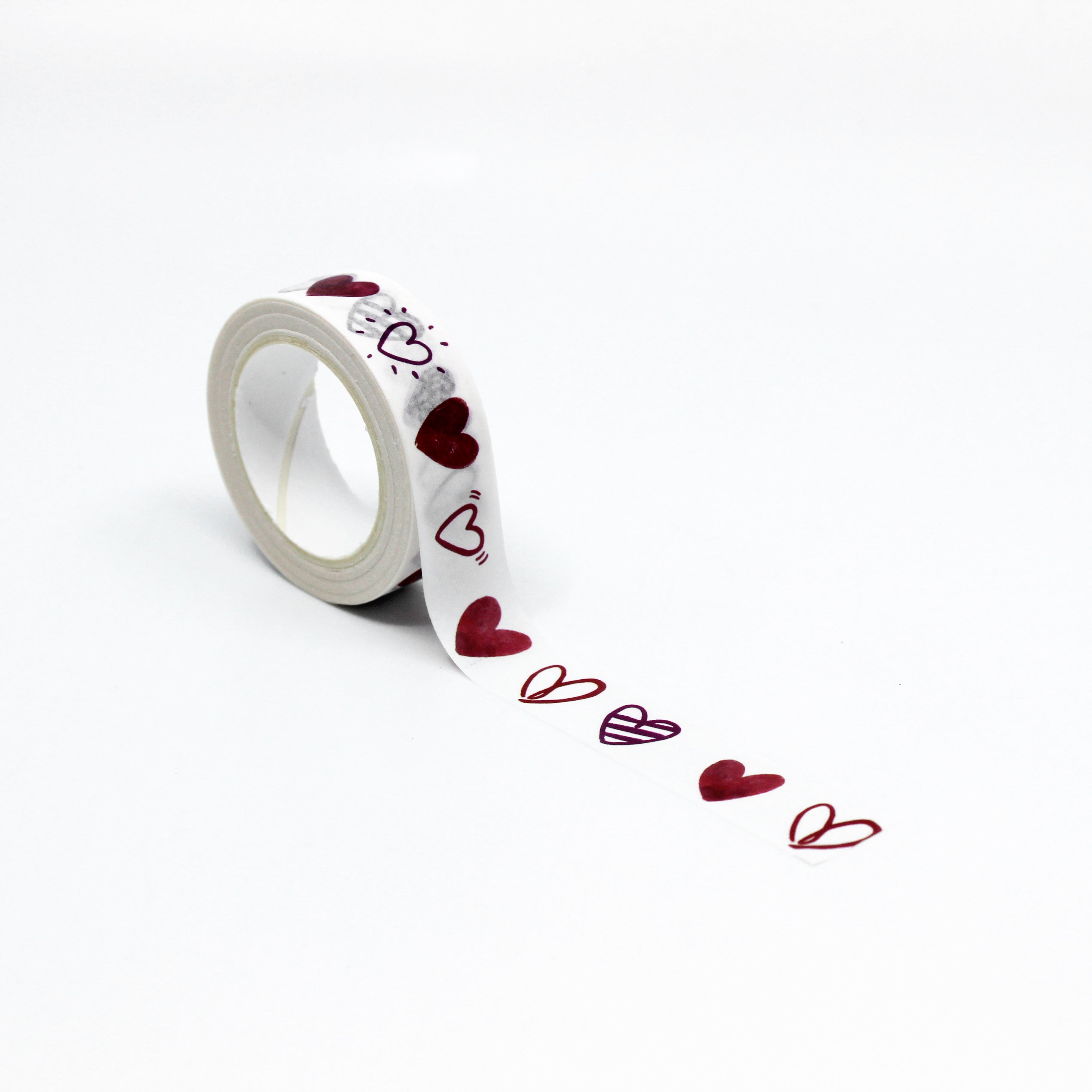 Simple Layered Hearts Valentine Washi, Planner Tapes