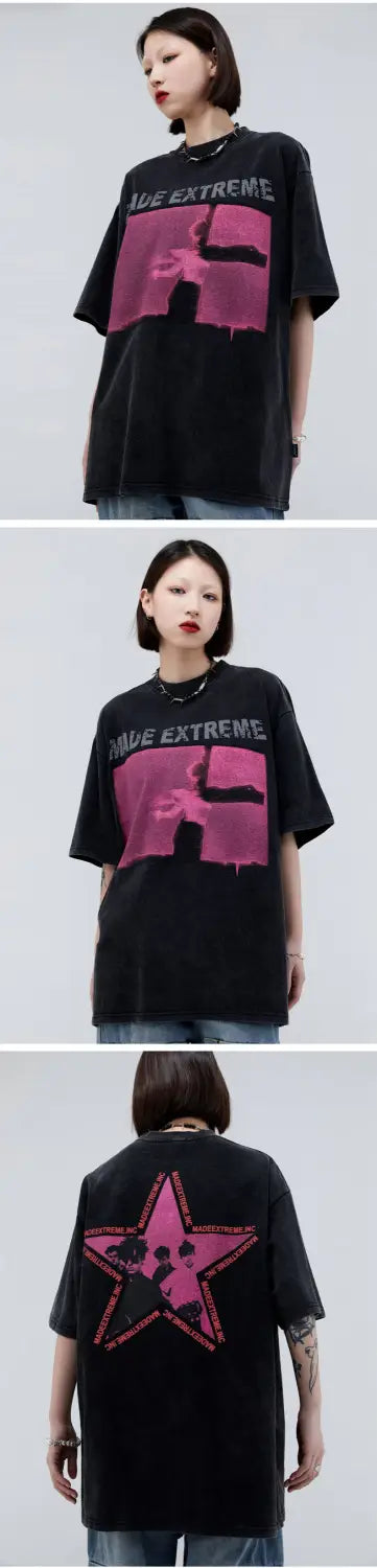 Streetwear Unisex Made Extreme Blurred Shirt