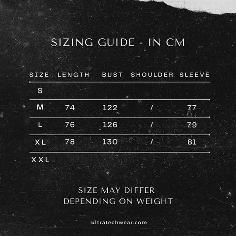 Ultimative Trekking-Jacke für Outdoor-Abenteurer Size Chart