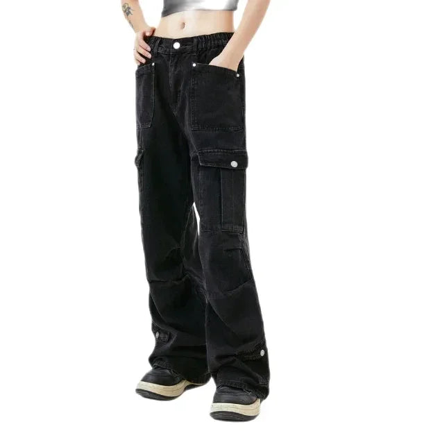 Streetwear Unisex Tactical Black Cargo Pants
