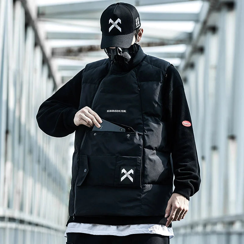 Techwear Shifted Zip Vest - Fūga Studios