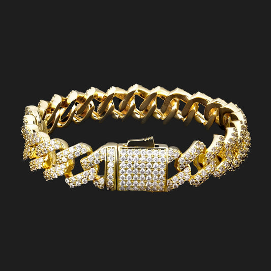 10mm Iced Cuban Link Bracelet - 18K Gold – DRIP597