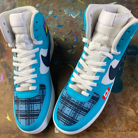 Custom Painted Nike Air Force 1 High Top, No Dunks Podcast