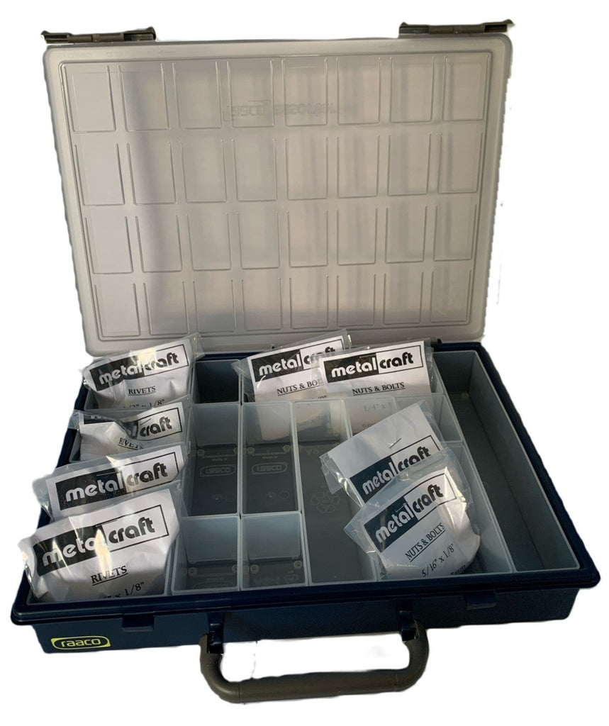 Plastic storage boxes with dividers- MC1271 Small Organiser Box with 4  Removable Compartments – Metalcraft