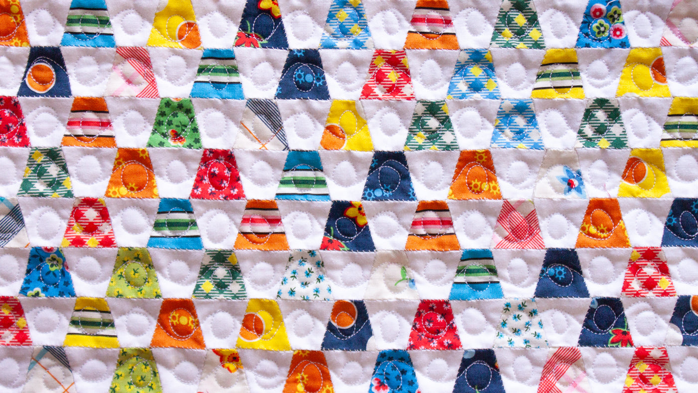 Paper Pieces Tumbler Quilt EPP Scrap Fabric 