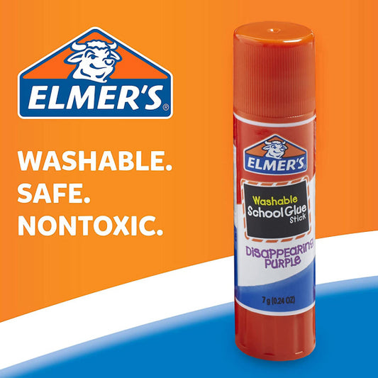 NEW ELMERS WASHABLE Glue Sticks Disappearing Purple Lot of 14 Two