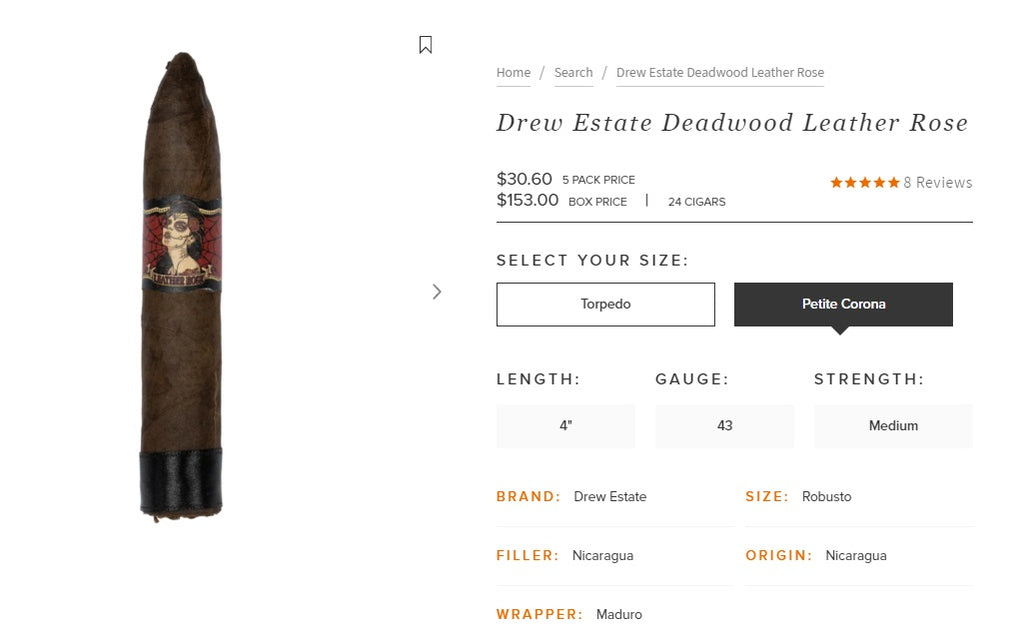 Drew Estate Deadwood Leather Rose