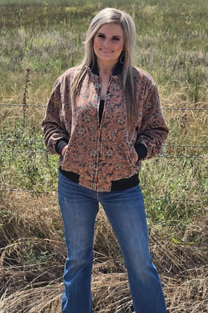 KEEP IT WESTERN BOMBER JACKET - Romancin' the Range Boutique