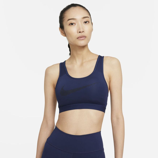 NIKE Dri-FIT Swoosh Icon Clash Sports Bra (Black, DC5544-010) in