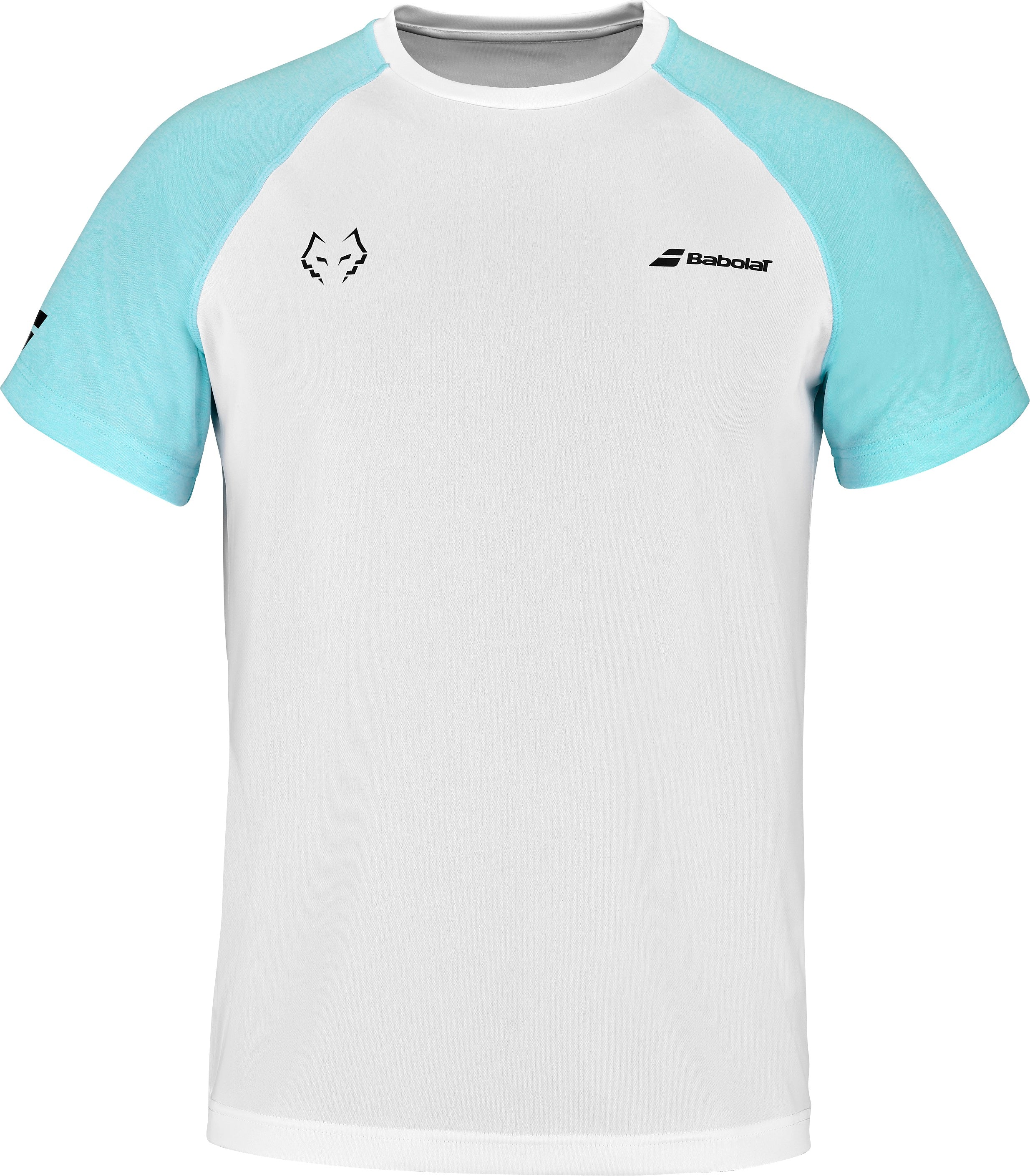 Se Babolat Crew Neck Tee Juan Lebron (White/Light Blue) - S hos Padellife