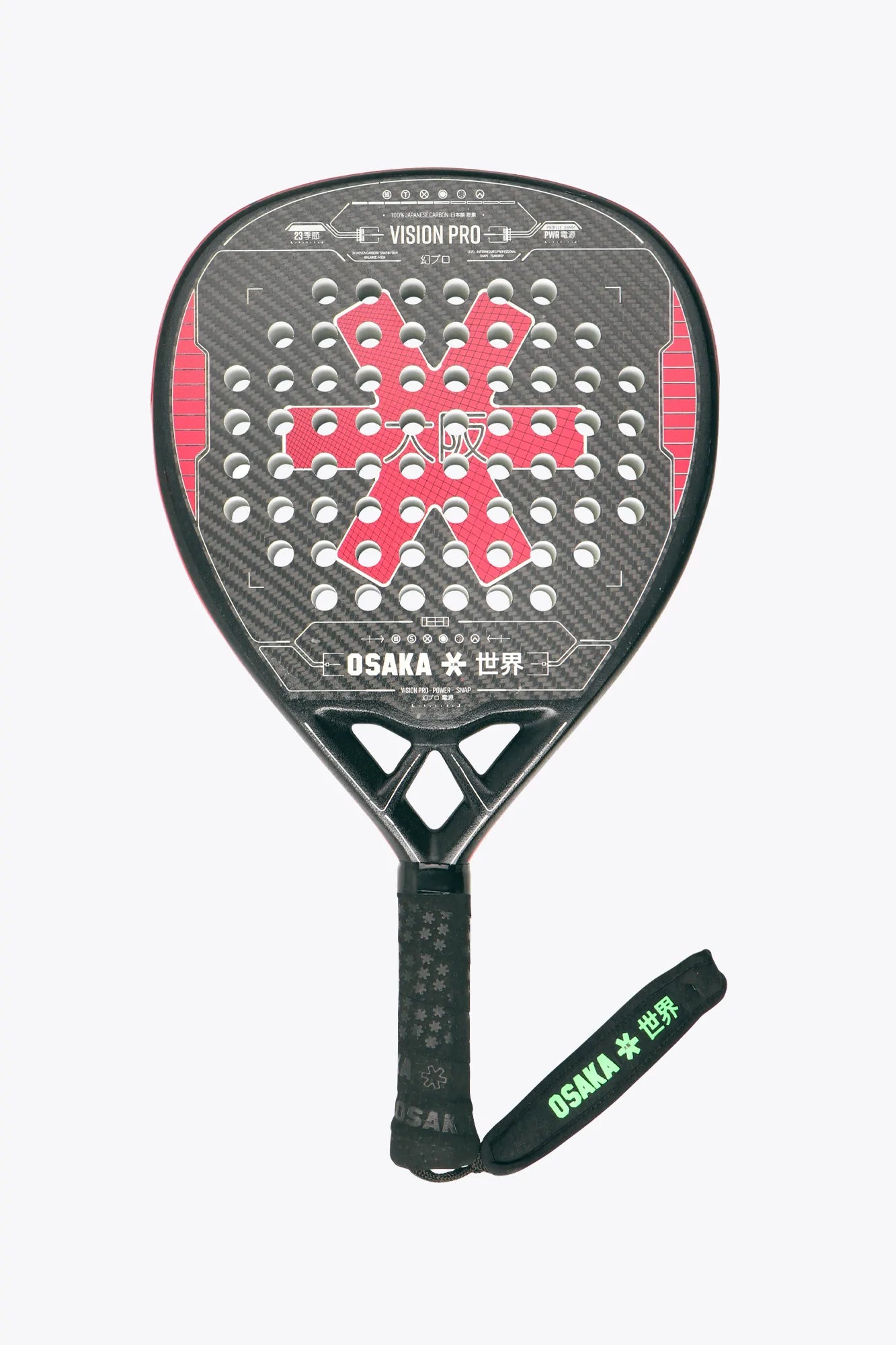 Se Osaka Vision Pro Power Snap 2023 Padelbat (Maroon/Grey) hos Padellife