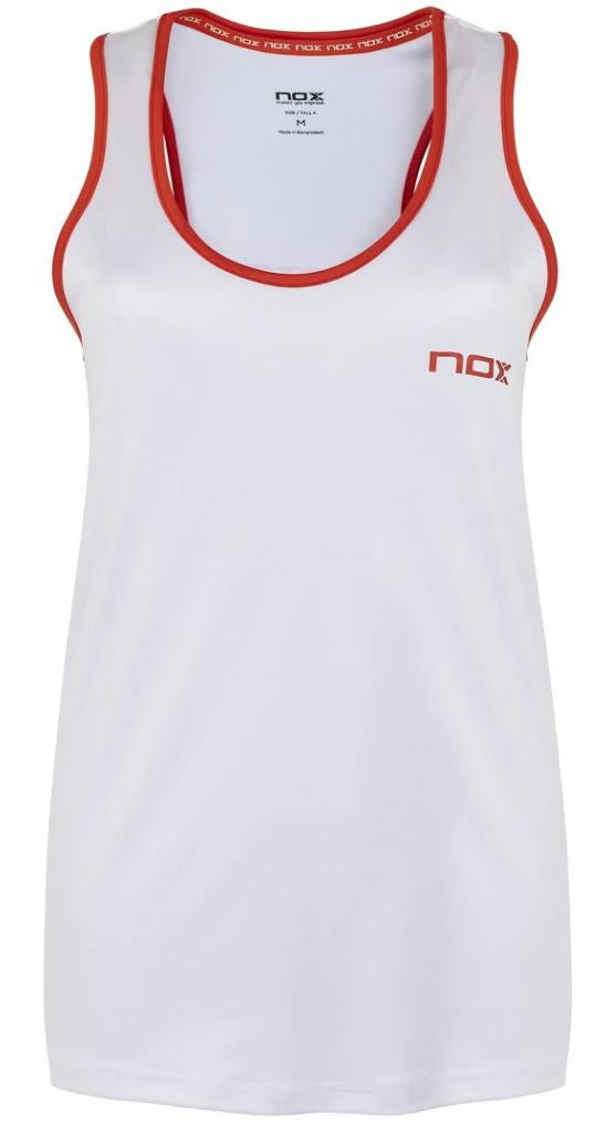 Se Nox Dametop (Hvid med rødt logo) - XL hos Padellife
