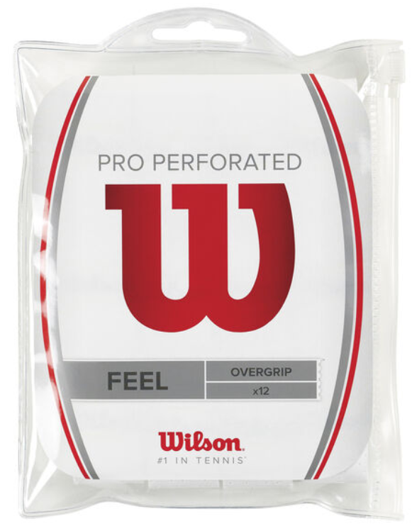 Se Wilson Pro Overgrip Perforated (12-pak, Hvid) hos Padellife