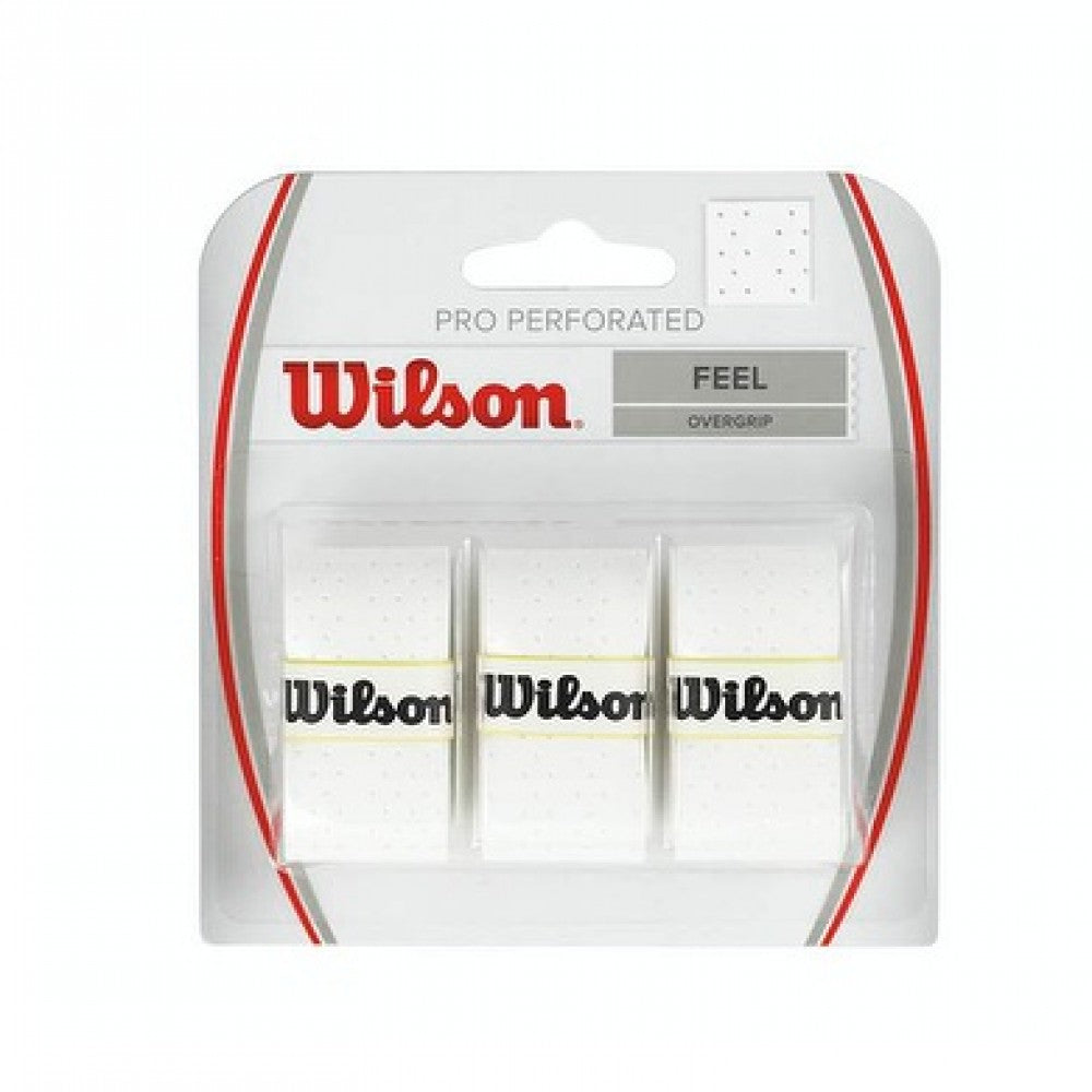 Se Wilson Pro Overgrip Perforated (3-pak, hvid) hos Padellife