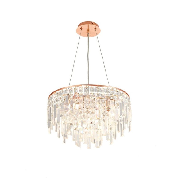 white and rose gold ceiling light