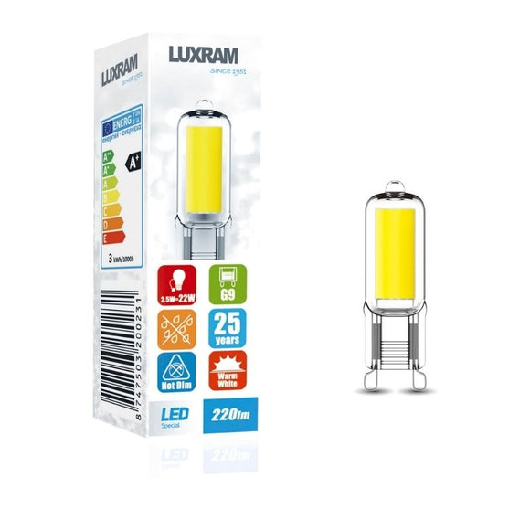 Luxram HaloLED G9 3000K Warm White, 220lm, Clear Colour B – Lighting