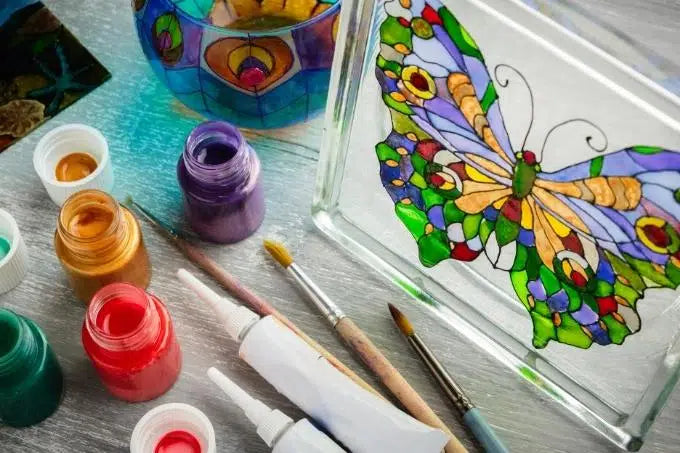 glass painting set