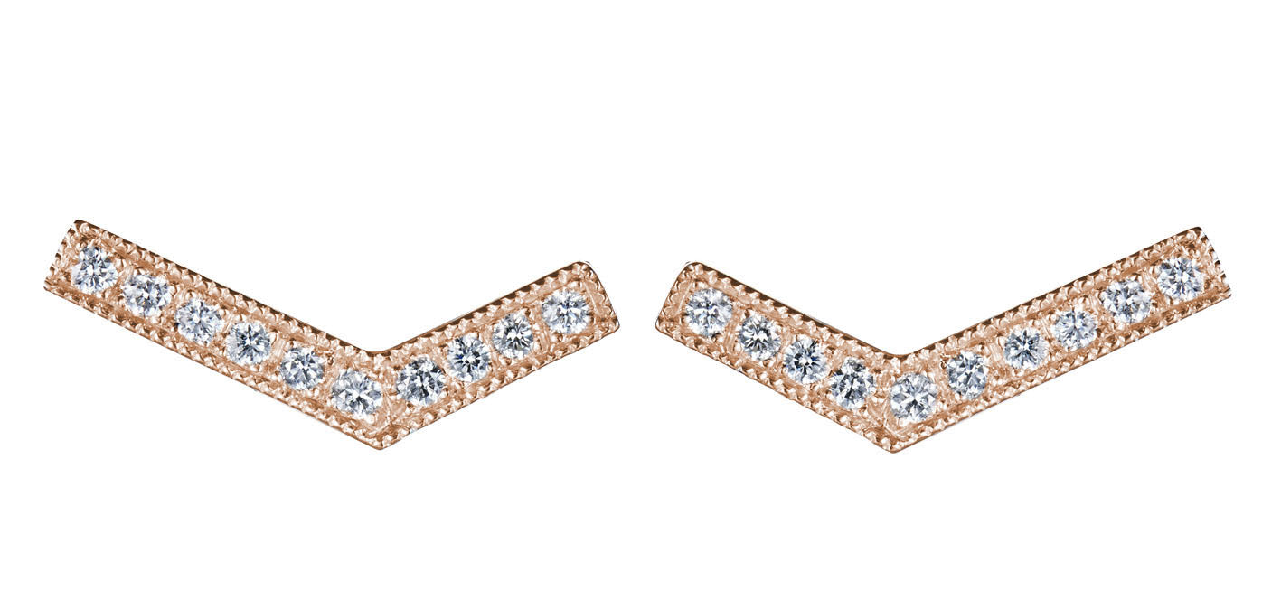Mini Créoles Théa Or 18K diamants  Djoline Joailliers Or 18K Prix à  L'unité - Or Rose 18K